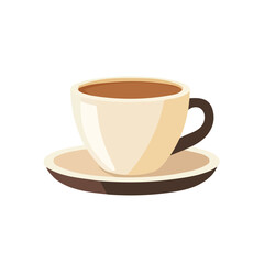 Flat 2D vector illustration of Coffee, simple icon style on a clean white background.