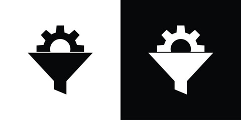 Sales funnel icons set. vector icons designed in filled style