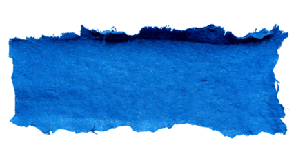 Torn blue paper strip isolated on transparent background