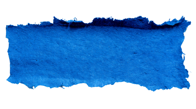 Torn blue paper strip isolated on transparent background - Powered by Adobe