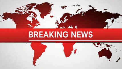 Breaking News World Map Global Communication and Information Dissemination