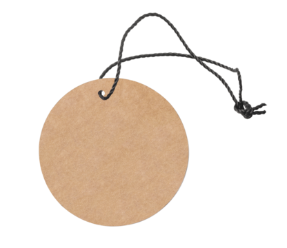 Kraft paper round tag with black string