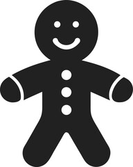Gingerbread man silhouette black icon