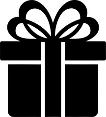 gift box silhouette black icon