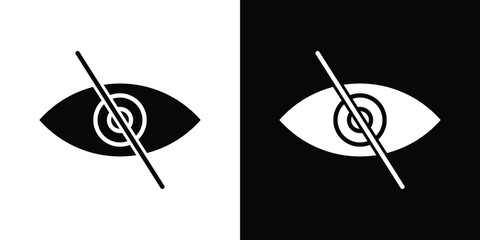 Eye crossed icons set. vector icons designed in filled style