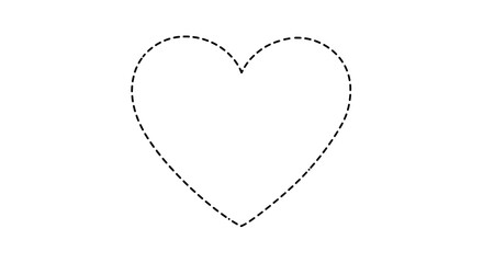 Dotted heart shape on white background for design and illustration