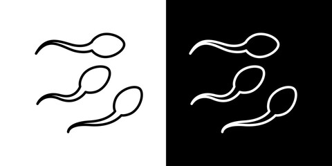 Sperm Line Art Illustration on Contrasting Backgrounds