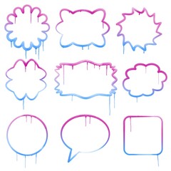 Watercolor abstract shapes design set