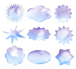 Watercolor abstract shapes design set