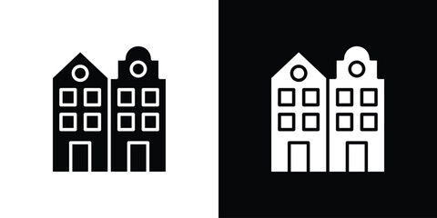 Amsterdam icons set. vector icons designed in filled style