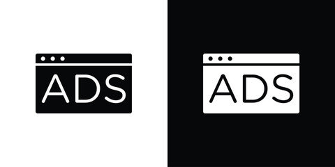 Ad icons set. vector icons designed in filled style