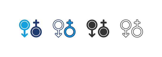 Gender Icon Set Multiple Style Collection