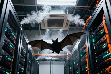Frightening Bat Flying Through Server Room Cooling Mist Data Center Security Threat