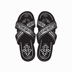 Top View Vector of Slide Sandals for Summer Fashion Footwear Design