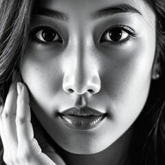 close up portrait of beautiful asian woman