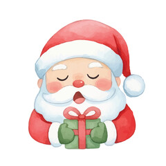 Cartoon Santa Claus Faces for Christmas Design