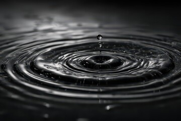 Water Drop Impact - Ripples in a Dark Pool.