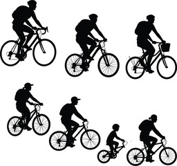 Fototapeta premium Diverse People On Bicycles