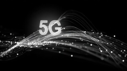 5G or 6G dot line mobile technology. Wireless data network and connection technology concept. high-speed, futuristic background. vector design.