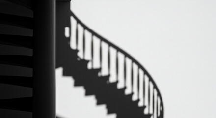 Abstract spiral staircase in monochrome