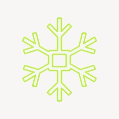 Fototapeta premium Neon green snowflake illustration