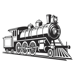 Classic steam locomotive with multiple driving wheels on a white background steam train vintage