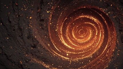 Swirling, glowing tunnel effect; a vortex of light, energy, and texture with dark background
