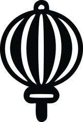 Stylized black and white lantern graphic for festive decorations and asian cultural themes offering versatility