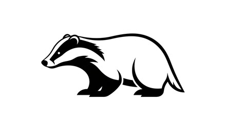 Obraz premium Badger silhouette on white background