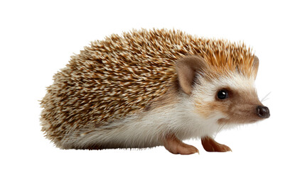 Fototapeta premium Charming Hedgehog Portrait: A close-up captures the endearing essence of a spiky hedgehog, highlighting its unique features and captivating presence.