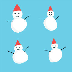 Set of snowman puppy cristmas theme element design.eps