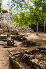 Coba pyramids archeological site in Mexico