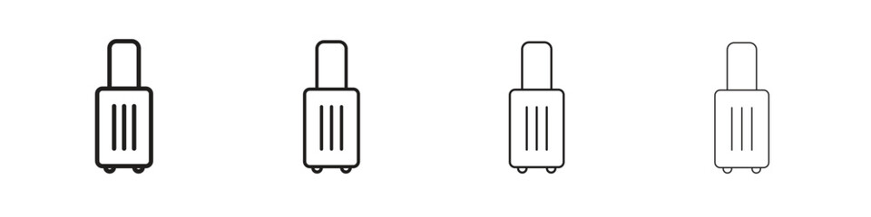 Suitcase icons designed in outline, line and stroke style