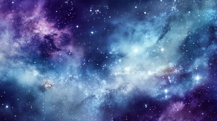 a starry night sky with blue and purple, a blurred deep cosmic indigo backdrop with elegant