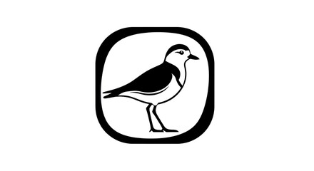 Fototapeta premium Bird silhouette within rounded square frame