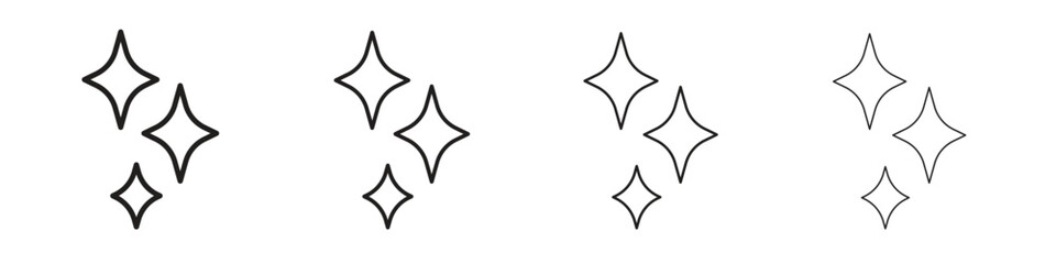Sparkles icons designed in outline, line and stroke style