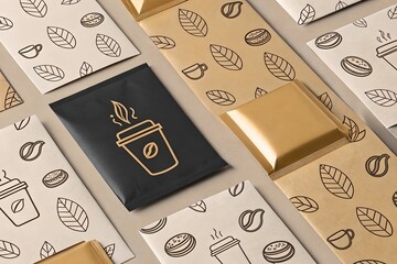 Elegant coffee packaging featuring minimalist designs for a modern brand aesthetic