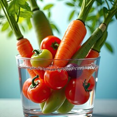 fresh vegetables on a white background