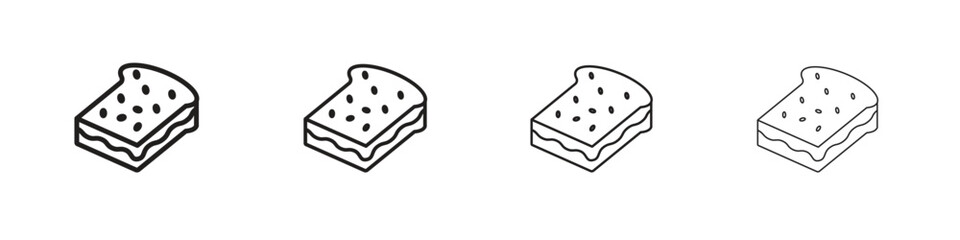 Sandwich icons designed in outline, line and stroke style