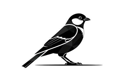 Obraz premium Black and white bird illustration isolated design