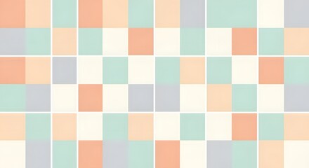 Abstract pastel square grid with repeating blocks, suitable for fashion prints, wallpapers, and stylish modern designs.