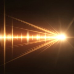 Bright Golden Light Beam Effect.