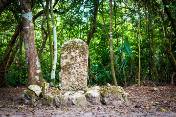 Coba pyramids archeological site in Mexico