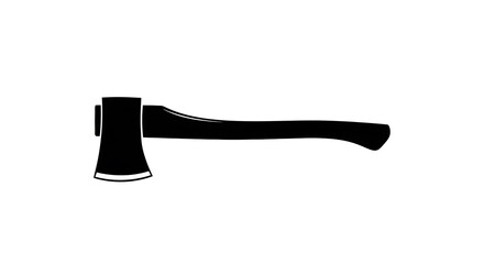 Axe Illustration - Black and White Wood Chopping Tool.