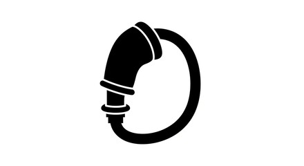 Black and white icon illustration of a circular object