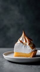 Lemon Meringue Tart Slice - A Sweet and Tangy Dessert.