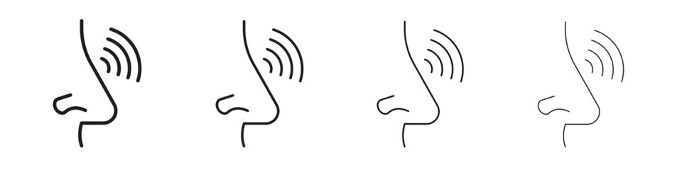 Nose pain icons designed in outline, line and stroke style