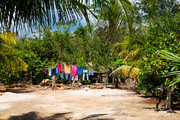 Coba pyramids archeological site in Mexico