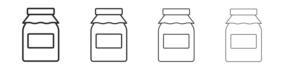 Jam icons designed in outline, line and stroke style