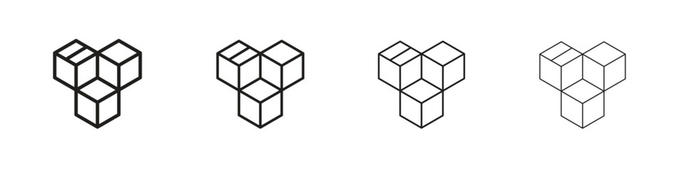 Inventory icons designed in outline, line and stroke style
